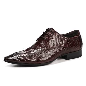 Chaussures en cuir véritable pour hommes, style 2025, formelles, de mariage, bout rond, à lacets, marron, Oxford, automne, antidérapantes, respirantes - Product Image 5
