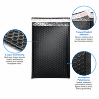 Enveloppes matelassées noires mates avec logo personnalisé, enveloppes auto-adhésives pour l'expédition, sacs d'expédition pour boutique e-commerce en gros
