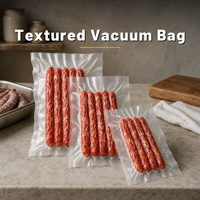 Sacs sous vide texturés personnalisés avec impression, pochettes transparentes gaufrées de qualité alimentaire, taille sur mesure pour l'emballage de saucisses séchées