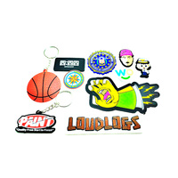 Accessoires de plaque signalétique personnalisés 3Dpvc 2d Cartoon Soft Plastic Drop Creative Coat Cap Label Shoe Flower Shoulder Patch
