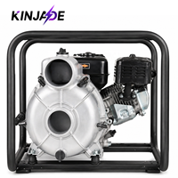 Pompe à eaux usées portable à essence haute pression de 3 pouces 7,5 HP pour le refoulement des eaux usées, l'irrigation, la lutte contre les inondations, les chantiers de construction