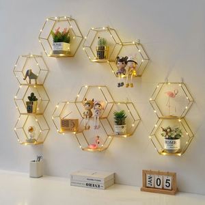 Wall Iron Decorative Flower Stand Punch-free Flower Wall Mounted Display <b>Shelf</b> Pot Decoration Storage Rack for Living Room - Product Image 4
