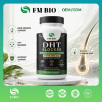 Capsules végétales anti-DHT à marque privée OEM, 5000 mcg, Biotine, Palmier nain, Graine de citrouille, Complément capillaire anti-chute, 60 gélules