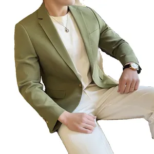 Giacca da uomo di primavera casual alla moda con elastico alla moda in versione coreana slim fit singolo giacca giacca giacca di grandi dimensioni