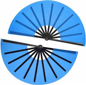 Abanico de Kung Fu y Tai Chi Chino, Negro, Decorativo, Plegable, para Recuerdos de Fiesta, con Mango de Plástico, Abanicos Grandes de Kung Fu, Abanico de Mano Grande - Product Image 1