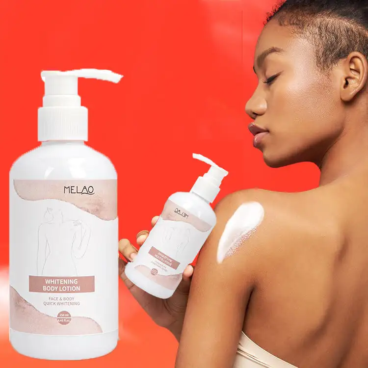 MELAO Private Label Black Skin Bleaching Moisturizing Firming Vitamine C Milk Whitening Bodi Cream Face Body Lotion For Women