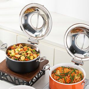 Juego de buffet de calentador de comida de plato de frotamiento negro redondo 4 L Chafer de acero inoxidable no eléctrico para restaurante Hotel Catering Party - Product Image 3