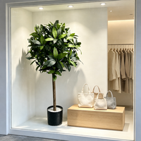 Petit arbre artificiel de laurier en pot, forme boule sucette, à tronc unique, pour décorations de mariage, de bureau et de maison