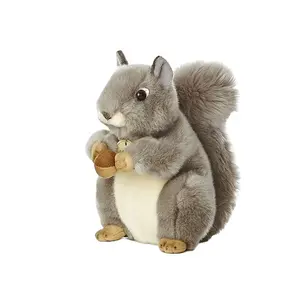 Funny custom cheap brown plush squirrel toy wholesale cute soft stuffed plush squirrel
