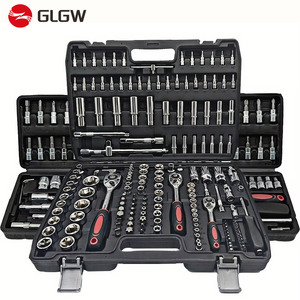 Glgw CRV 172 cái 1/2 số tự động sửa chữa 1/4 3/8 ''dài Hex ổ cắm Ratchet cờ lê Bộ công cụ sửa chữa cơ khí bánh răng - Product Image 1