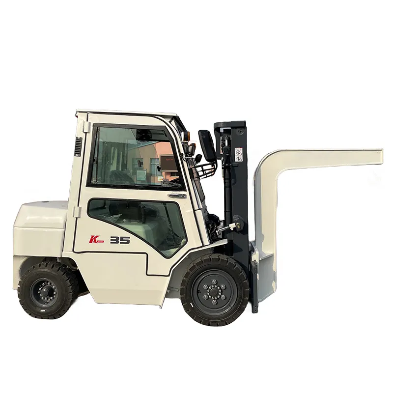 Chinese CPCD30 35 Diesel Forklift Reach with Closed Cabin Air Condfition and Crane Boom