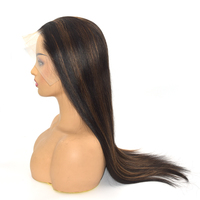Longue perruque brésilienne Remy Lace Front avec dentelle et dentelle marron clair, 34 pouces, adaptée aux bébés
