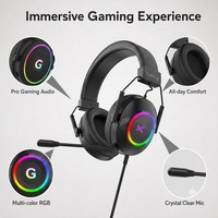 Casque de jeu supra-auriculaire à réduction de bruit OEM ODM avec structure métallique, coussinets en cuir et codec pour mobile et PC