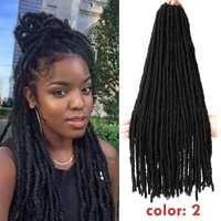 Fausses Locs Marron Lisses Cheveux au Crochet Extensions Dreadlocks Tresses Africaines pour Femmes Tresses Synthétiques Pré-Bouclées