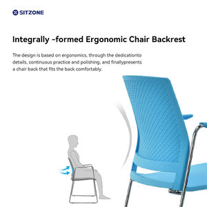 Sitzone Mobilier de bureau moderne de haute qualité Réunion empilable Formation des étudiants Chaise de travailleur de conférence en plastique - Product Image 4