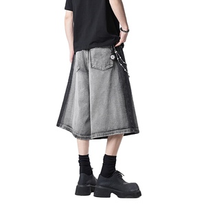 Shorts en jean déchirés pour hommes, style décontracté, taille mi-haute, délavé à l'acide, résistant à la décoloration, nouvelle collection été - Product Image 4