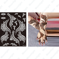Pochoir de Tatouage au Henné Éphémère Personnalisé pour Dessin Floral Fabrication de Pochoirs de Tatouage au Henné pour Main Entière, Autocollant de Pochoirs au Henné Non Toxique