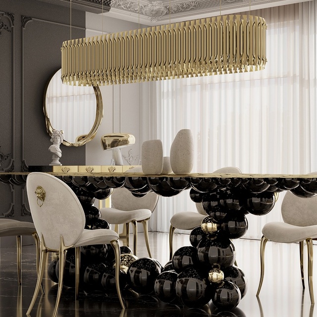 American Modern Industrial Design Linear Hanging Light Living Room Dining Room Hotel Gold Linear Rectangle Pendant Light