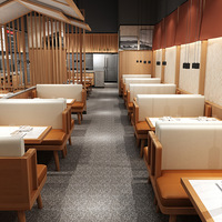 Ensemble table et chaises de salle à manger en bois moderne italien, design moderne pour hôtel, café, restaurant