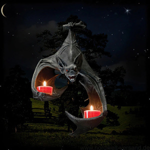 Bat Wall <b>Tealight</b> <b>Holder</b> Resin Halloween Decoration Indoor Animal Shape Candlestick - Product Image 1