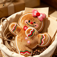 Peluche Homme en Pain d'Épices de Noël, Figurine en Peluche Douce, Coussin en Peluche, Décoration de Noël pour la Maison, Cadeau de Noël pour Enfants