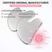 Masseur Gua Sha en acier inoxydable CYANMED pour la beauté de la peau, grattoir facial anti-rides, drainage lymphatique, outil de massage profond