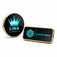 Badge d'identification sécurisé en métal, coloré et clignotant, avec clip de revers, porte-badge LED pour personnel, conférences et expositions