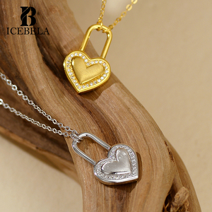 Joyería Fina de Plata 925, Regalos de Amor Dulce para el Día de San Valentín, Collares con Colgante de Corazón de Circonita Chapados en Oro de 18k, Modernos y Personalizados para Mujer - Product Image 6