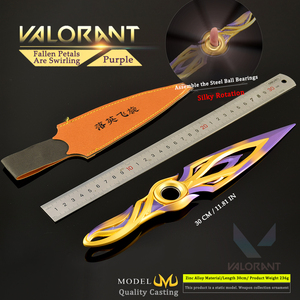 30CM VALORANT Championship Falling Leaf Spinner Purple Dagger All-metal Collectible Desk Decor Game Peripheral Cosplay Prop - Product Image 3