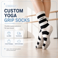 Chaussettes de sport antidérapantes mi-mollet pour femme, respirantes et écologiques, idéales pour le yoga et le Pilates, avec manchette de maintien pour le corps, qualité supérieure