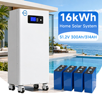 Baterai LiFePO4 EU Stock 51.2V 300Ah 314Ah untuk Penyimpanan Energi Surya Rumah Tangga, Pemasangan di Lantai, 15kWh 16kWh, Paket Baterai Lithium Residensial