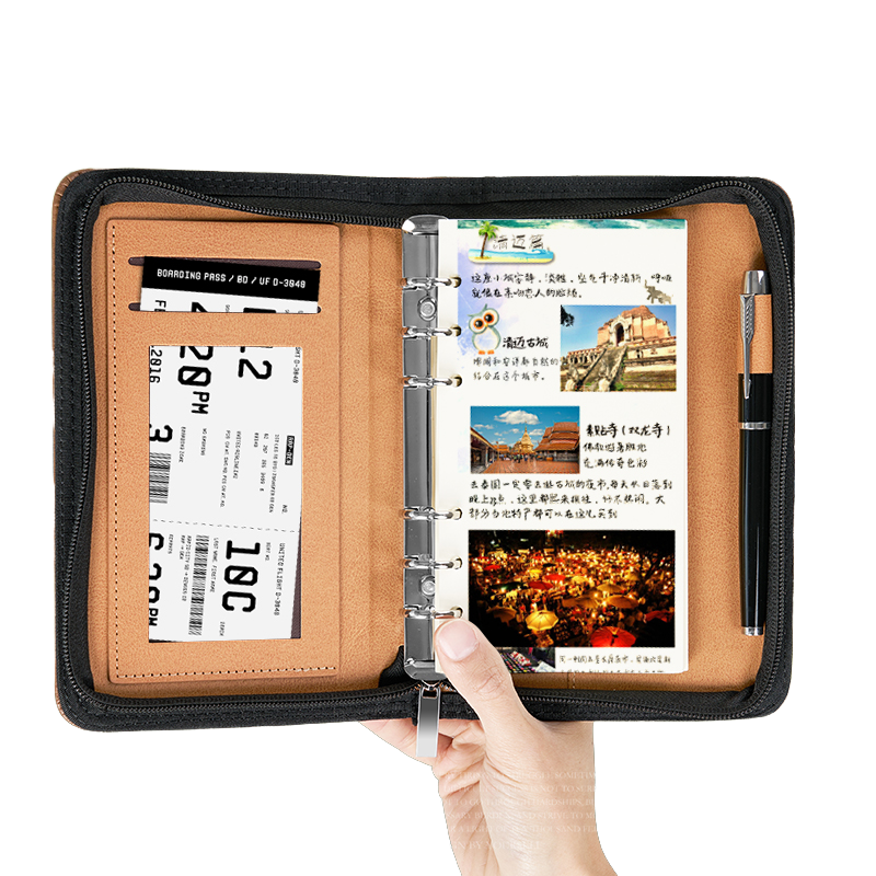 Blank Page Notebook Zipper Bag Note