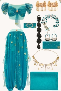 <span class=keywords><strong>Disfraz</strong></span> de Princesa Jazmín de <span class=keywords><strong>Aladdin</strong></span> para Baile de Máscaras de Halloween para Adultos - Product Image 5