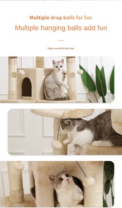 En gros, Grande griffoir en sisal pour chat, Colonne de griffage, Arbre à chat type villa, Accessoires pour arbre à chat - Product Image 6