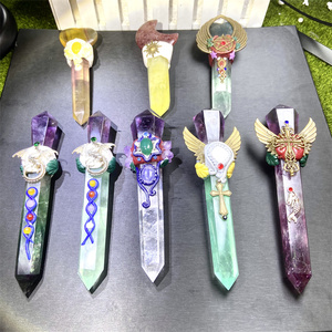 Haute qualité pierres précieuses naturelles cristaux de guérison pierre mélange améthyste clair Quartz baguette magique pour cadeau - Product Image 1