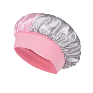 <span class=keywords><strong>Bonnet</strong></span> de nuit personnalisé à large bord et blocs de couleur pour femme, <span class=keywords><strong>bonnet</strong></span> extensible tendance bicolore pour la protection <span class=keywords><strong>des</strong></span> cheveux, <span class=keywords><strong>bonnet</strong></span> de douche - Product Image 4
