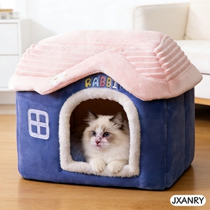 Cuccia Rettangolare JXANRY per Animali Domestici - Calda per l'Inverno, Design Castello Principessa Orsetto, Rimovibile e Lavabile - Product Image 2