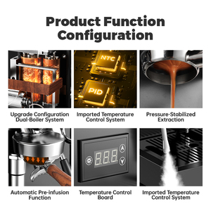Cafetera Profesional Comercial de Acero Inoxidable con Doble Caldera, Bomba Rotativa, Semiautomática, para Hotel y Automóvil - Product Image 3