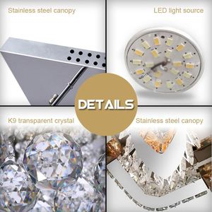Vente flash : Plafonnier encastré moderne en cristal LED du Sri Lanka pour <span class=keywords><strong>plafond</strong></span> haut, lampes en cristal fixes - Product Image 4