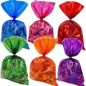Colored glass paper Christmas bag baking cookies candy bread bag party gift bag