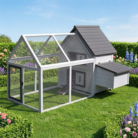 Hühnerstall mit Auslauf, Hölzernes Hühnerhaus, Nistkasten, Geflügelstall, Käfig für Kleintiere