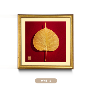 Art mural en feuille d'or sur mesure, œuvre d'art décorative de luxe faite à la main, fournisseur d'usine OEM ODM, fabriqué au Vietnam, modèle MV4-2 - Product Image 6