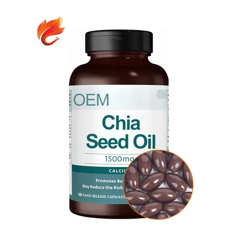 Heart Improve Chia Seed Oil Softgels Soft Gels Capsules OEM 500Mg Private Label