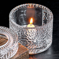 Élégant pot en verre décoratif pour bougies, idéal pour la maison, les mariages, couleur personnalisée, petit pot à fruits secs ou bonbons en verre transparent avec couvercle