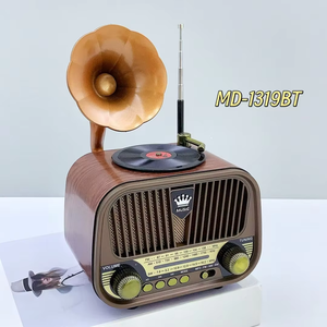 Adornos para el salón, reproductor de música portátil decorativo para el hogar, estilo Retro, fonógrafo Vintage clásico, altavoz de madera - Product Image 4