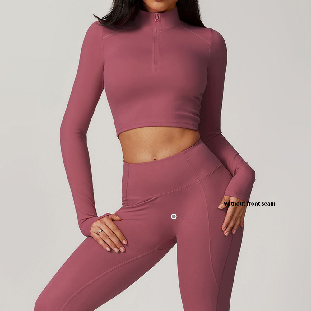 Custom Lightweight 2 Piece Activewear Gym Fitness High Waist Long Sleeves Yoga Wear Women Yoga Clothing Set
