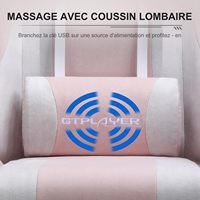 Chaise de joueur en cuir rose moderne fabrication d'ordinateur inclinable avec repose-pieds et soutien lombaire livraison directe disponible