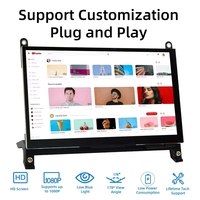 Écran tactile LCD TFT IPS 7 pouces 1024*600 ZYSY avec support en acrylique pour Raspberry Pi BB Black 10 8 7