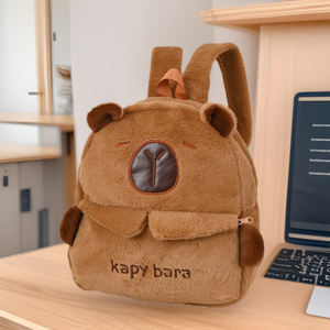 Zaino Capybara Poggle, Simpatico Fantasma, Stile Soft Girl, Borsa per Bambini con Pelliccia di Orso - Product Image 1