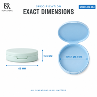 Boîte compacte personnalisée à couvercle rabattable rond, emballage simple couche, boîte à poudre vide, conteneur à blush en plastique vide